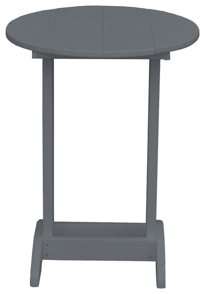 Poly Lumber Balcony Side Table, Dark Grey, Round