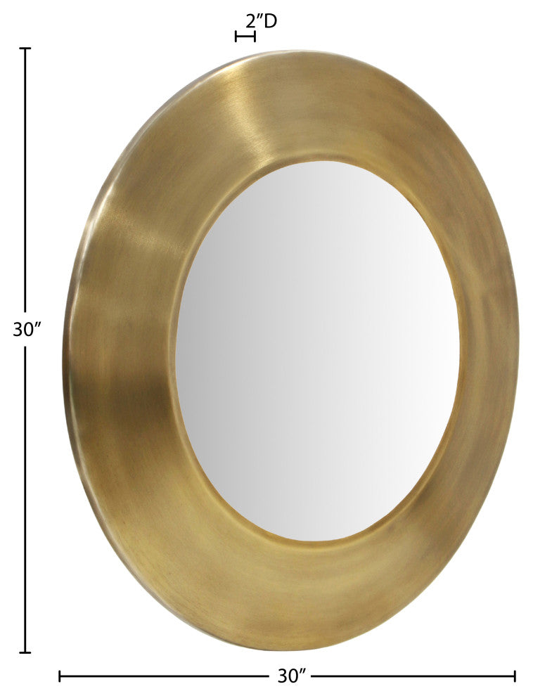 Sphere Iron Frame Mirror, Gold, 30" W x 2" D x 30" H