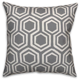 Gray and White Honeycomb 20x20 Throw Pillow