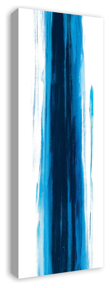 Blue Wash Abstract 12x36 Canvas Wall Art