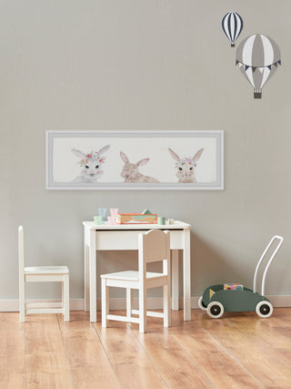 "Pink Cheeks" Framed Painting Print, 30x10