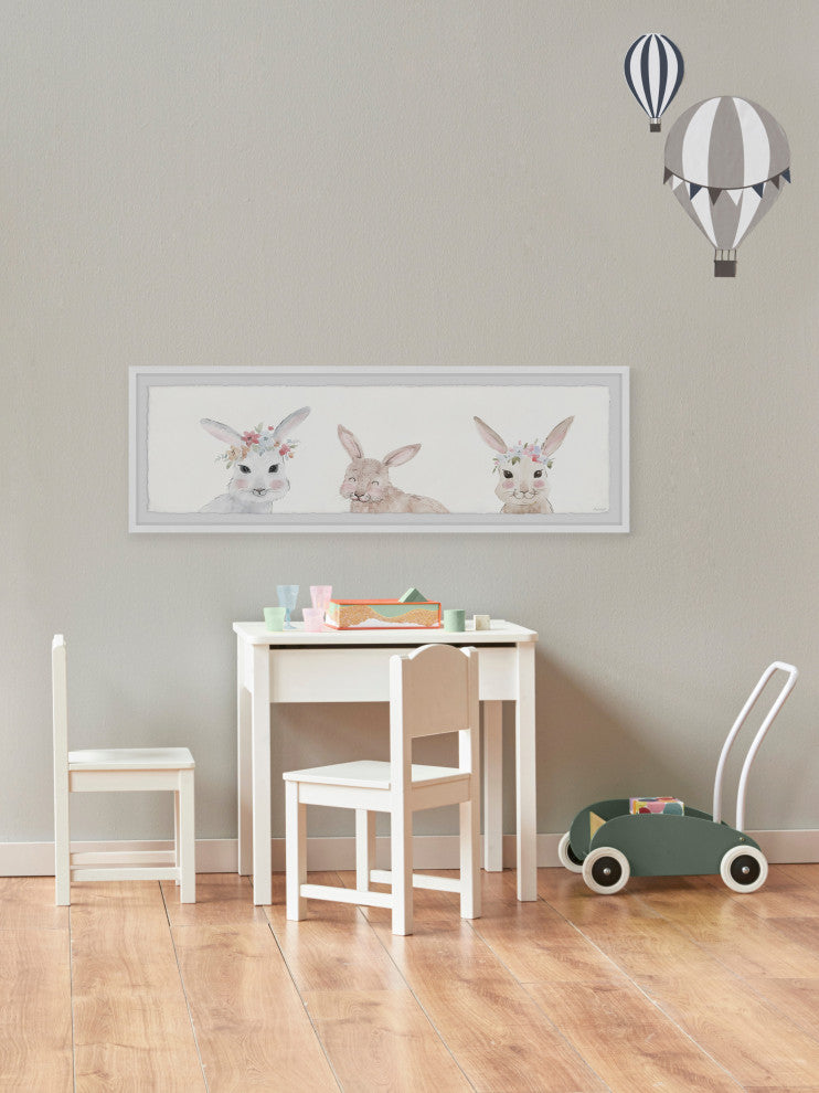 "Pink Cheeks" Framed Painting Print, 30x10