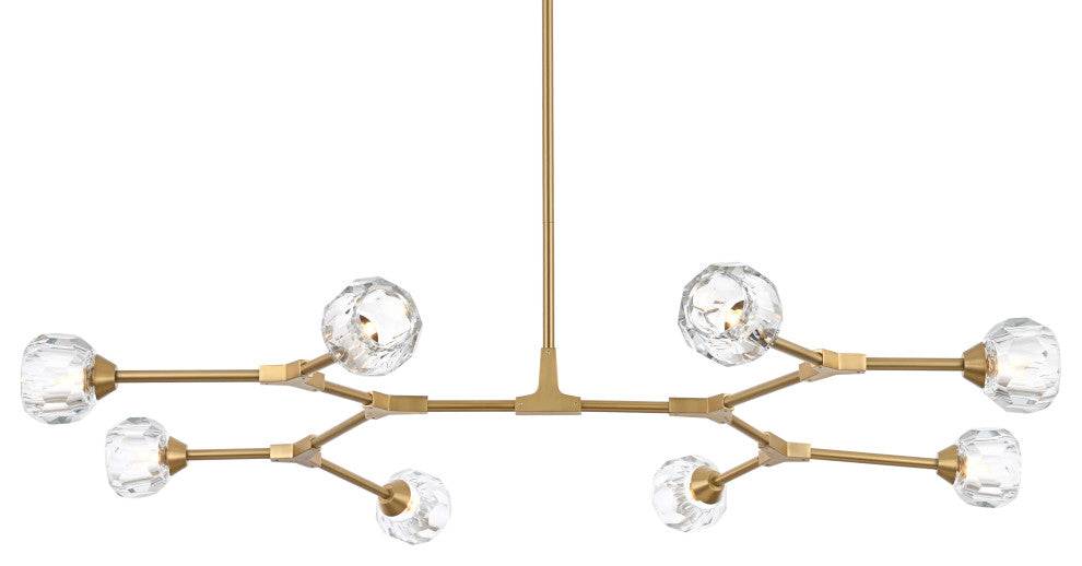 8 Light Pendant, Gold