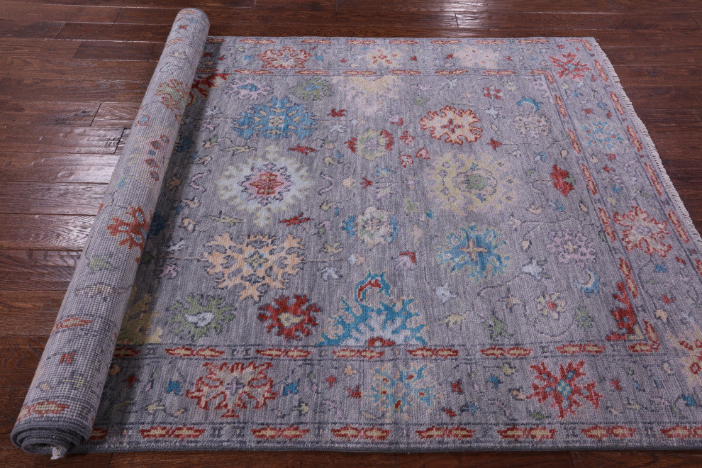 5' 2" X 8' 1" Turkish Oushak Hand Knotted Wool Rug - Q13470