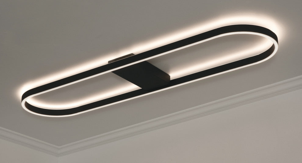 Glo 48'' LED Linear Semi-Flush, Black