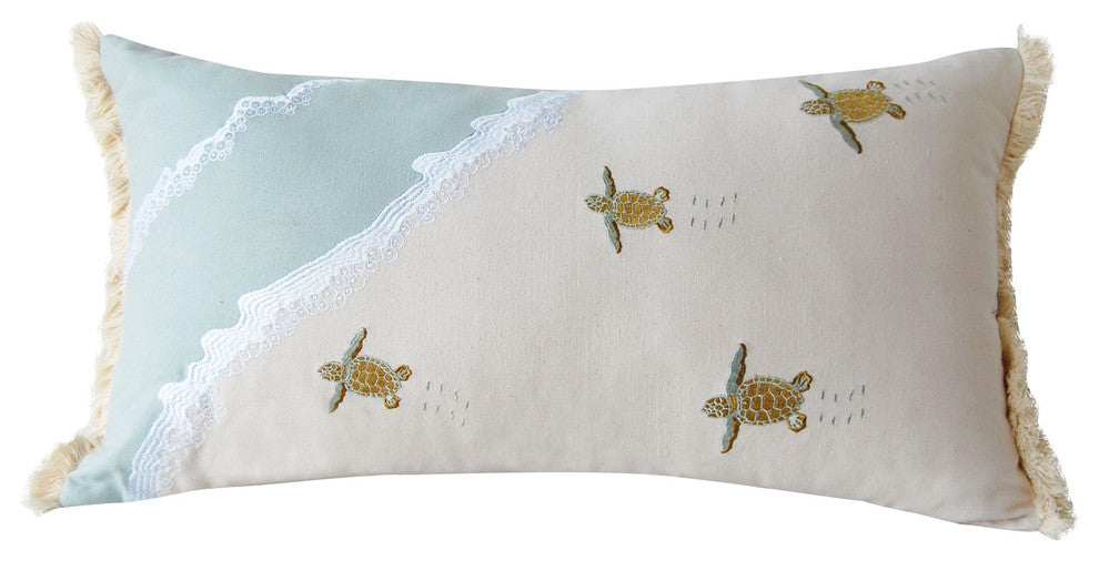 Sea Turtle Migration Coastal Lumbar Pillow