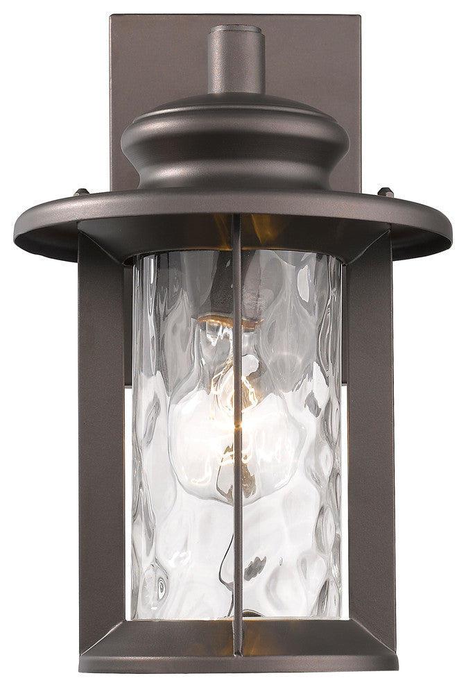 Owen 1-Light Rubbed Bronze Outdoor Wall Sconce 12"