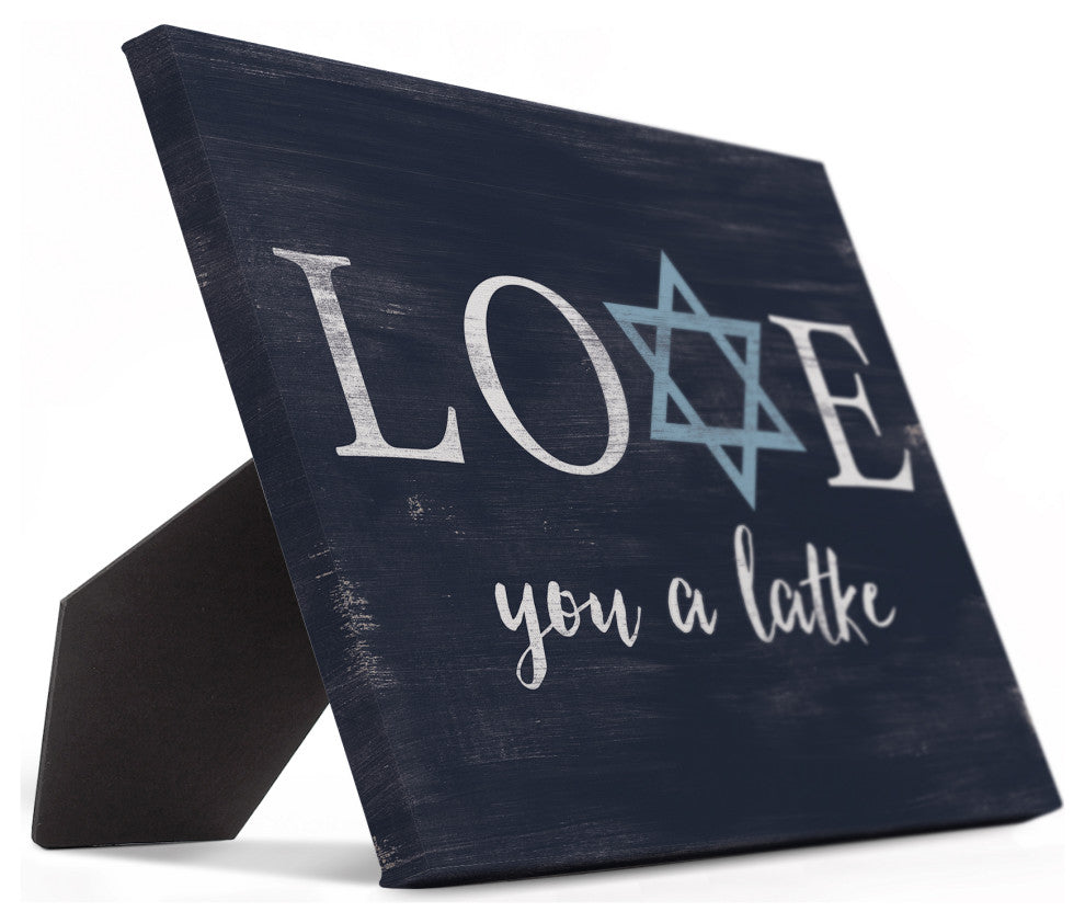 Love you a Latke 8"x10" Easelback Canvas