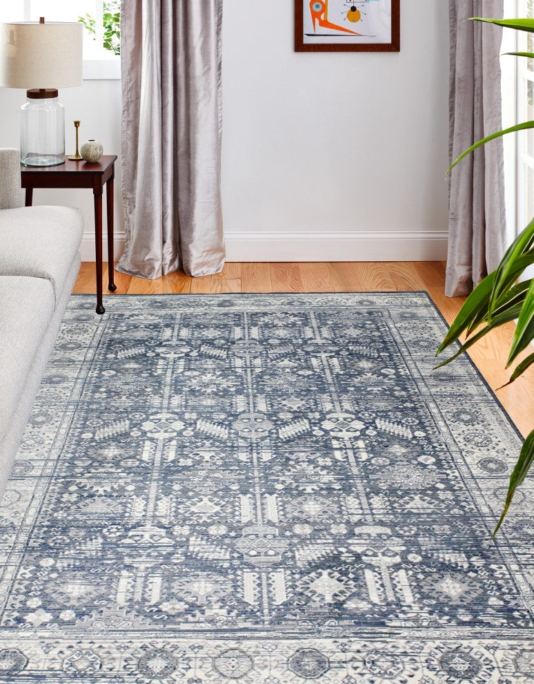 Bashian Luciana Area Rug Light Blue 4' X 6'