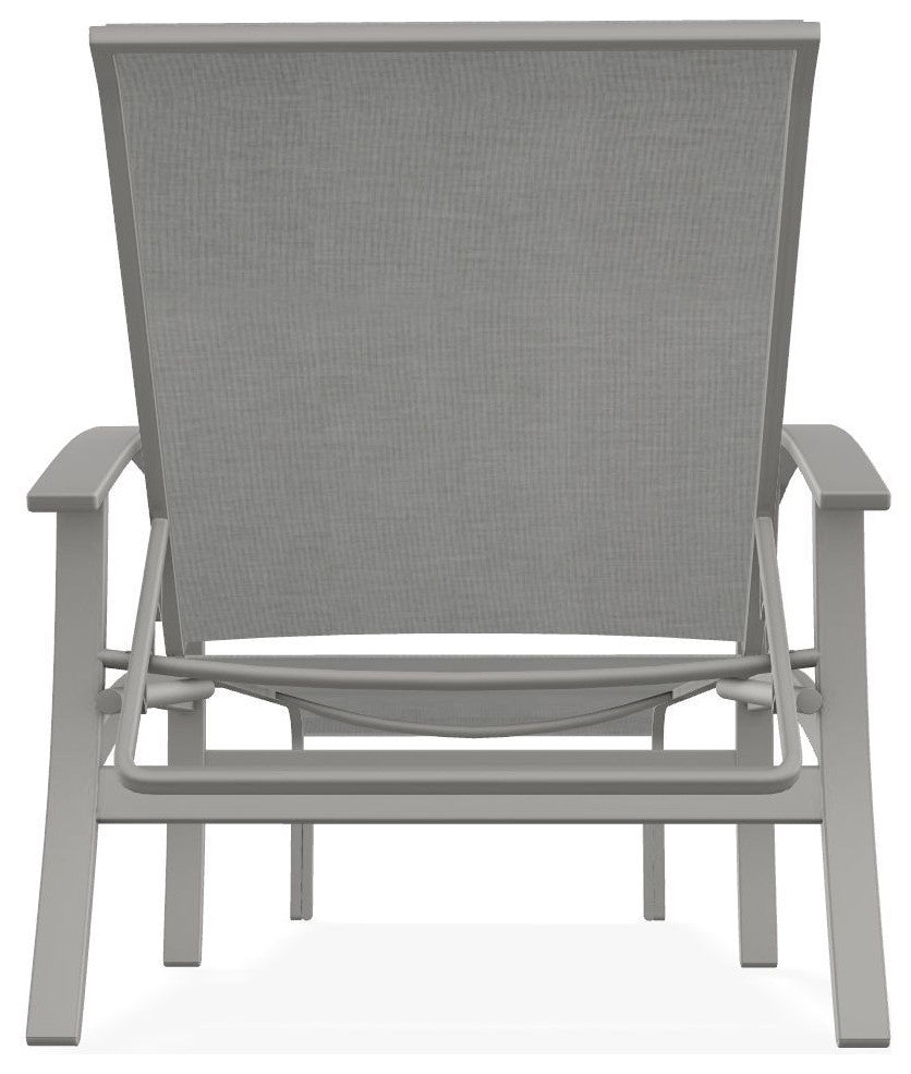 Belle Isle Sling 4-Position Outdoor Chaise Lounge, Alloy/Snow
