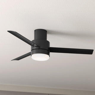 Hunter 52" Gilmour Matte Black Low Profile Damp Rated Ceiling Fan With LED Light
