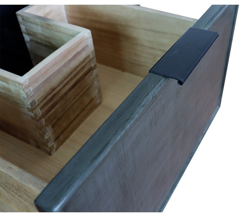 37" Single Wall Mount Vanity, Linen Gray Finish With White Engineered Stone Top