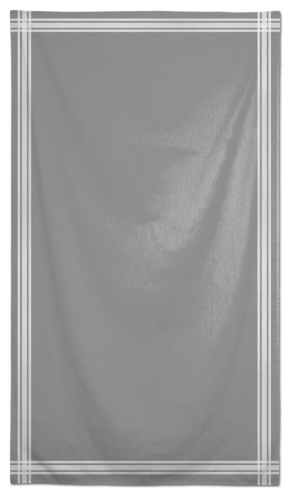 Gray Striped Border 58 x 102 Outdoor Tablecloth