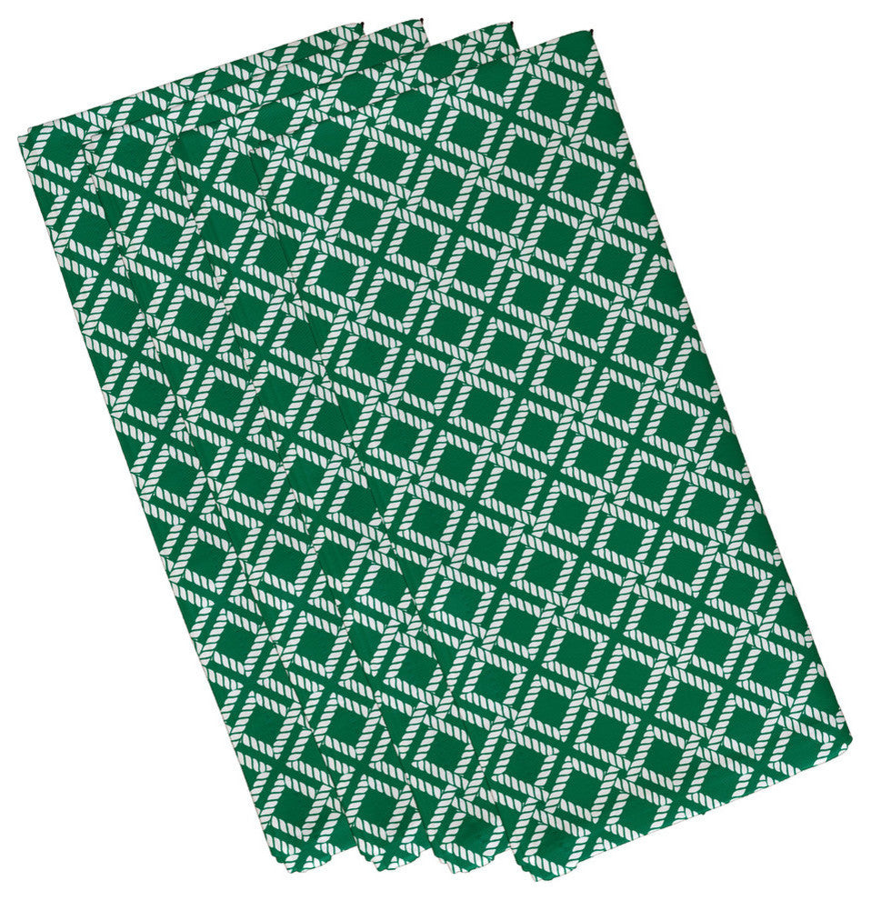 Rope Rigging, Geometric Print Napkin, Green, Set of 4