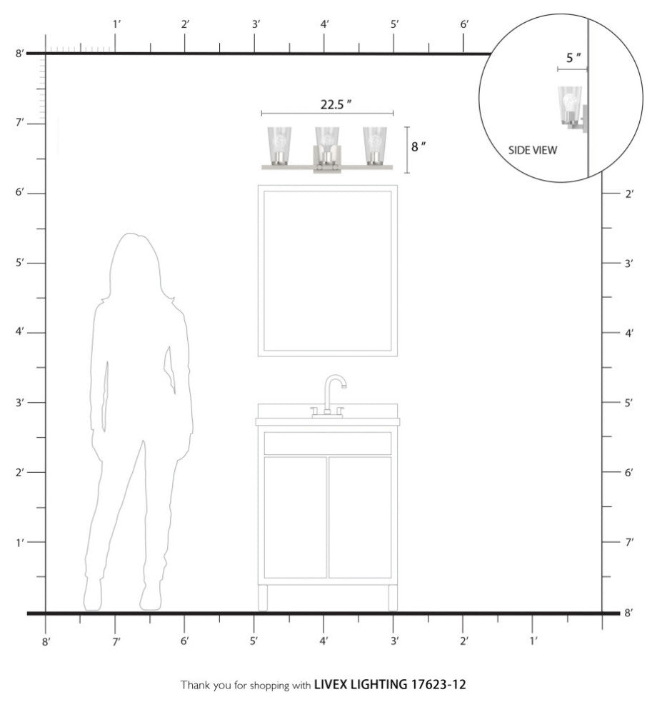 Cityview 3 Light Satin Brass Vanity Sconce