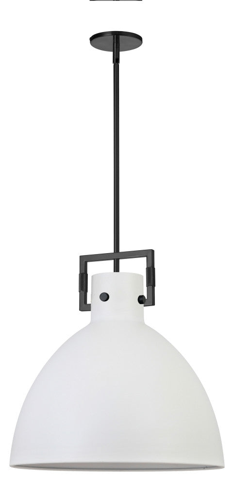 Liberty Contemporary 1 Light Matte White Matte Black Metal Pendant