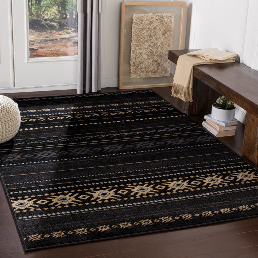 Surya Paramount PAR-1047 5'3"x7'9" Rug, Black/Medium Gray/Khaki/Beige