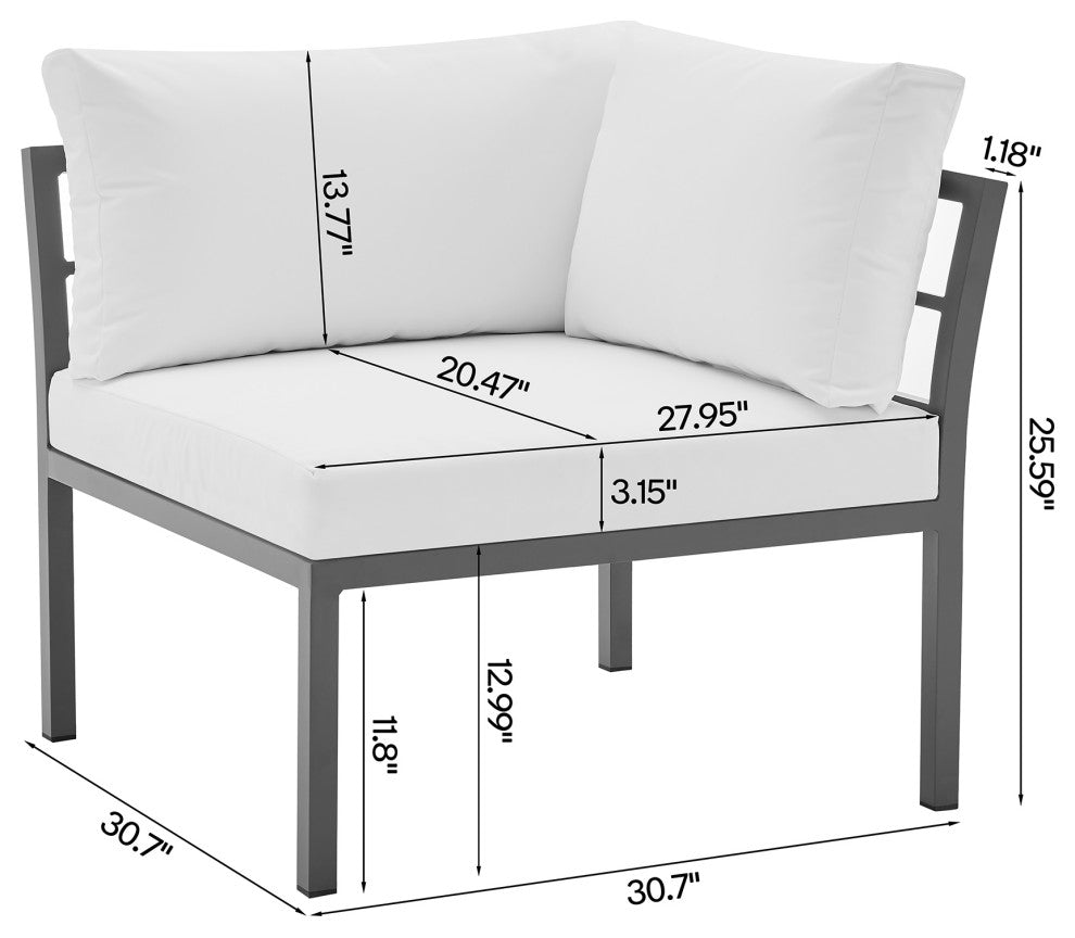 Manhattan Comfort 5-Piece Sunnyside Corner Patio Conversation Set