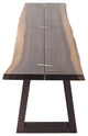 Napa Seared Oak and Brass Details Bench, 70"