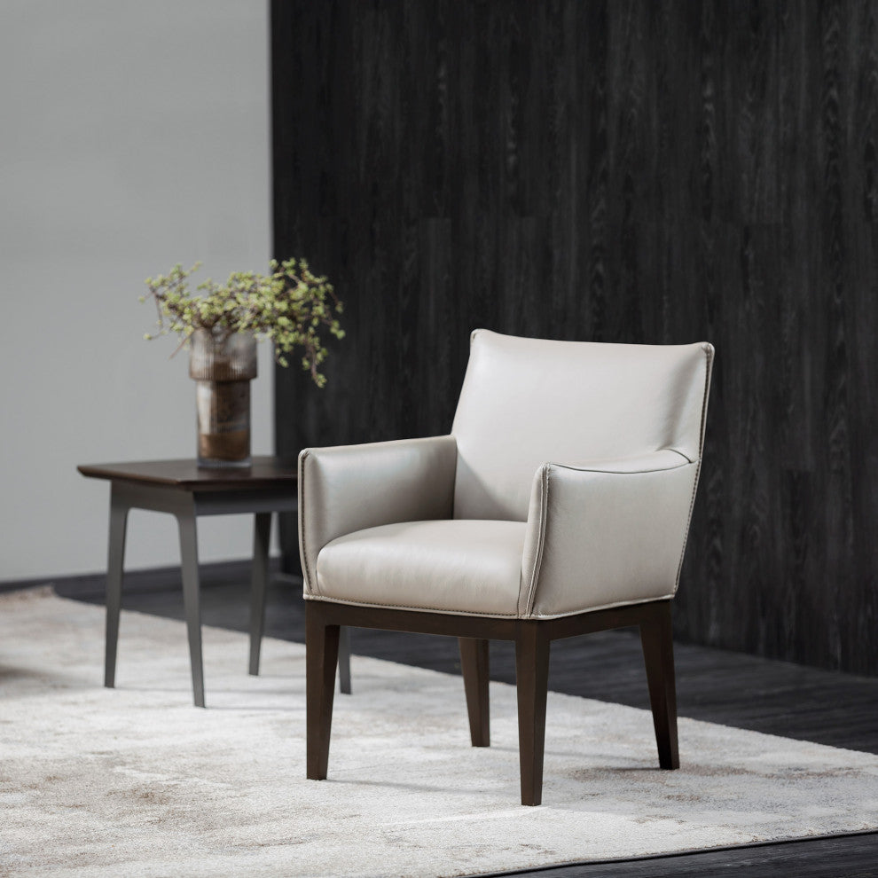 Nativa Interiors Olivia Geniune Leather Dining Chair, Steam