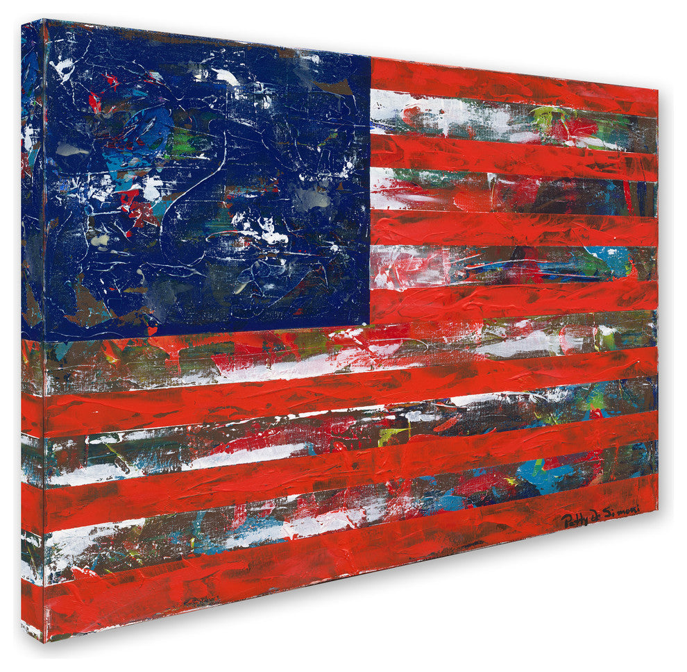 Patricia Alvez 'American Flag' Canvas Art, 32"x24"