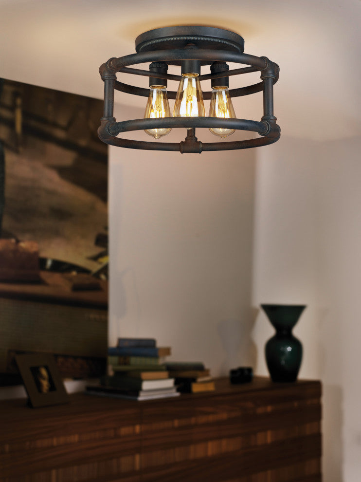 Wymer 3-Light Ceiling Light, Zinc