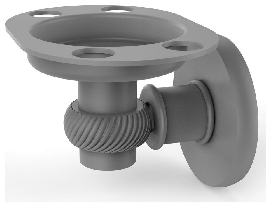 Continental Toothbrush Holder With Twist Accents, Matte Gray