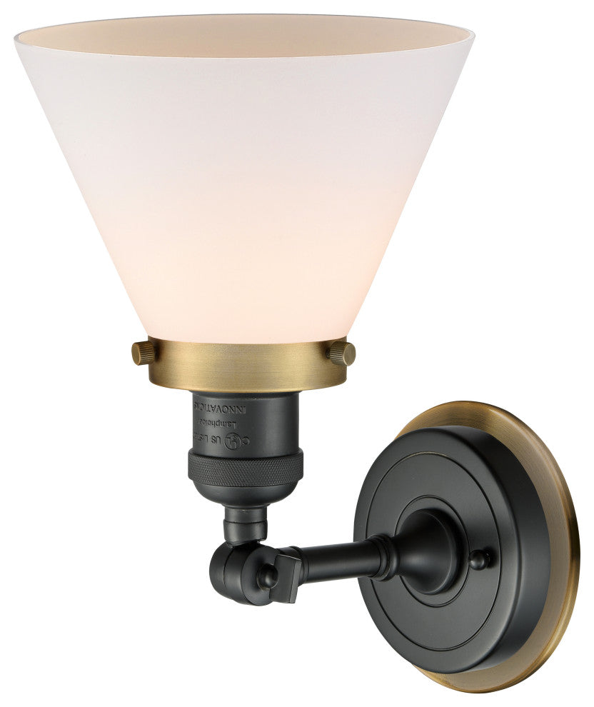 INNOVATIONS LIGHTING 203BK-BPBB-HRBB-G41 Large Cone 1 Light Mixed Metals Sconce