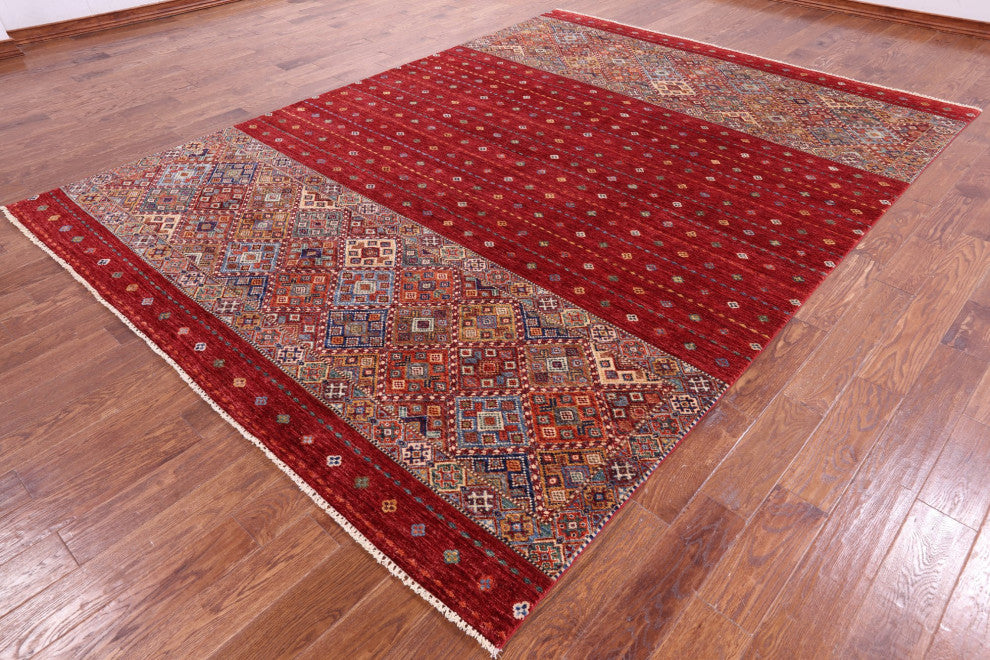 8' 3" X 11' 4" Khorjin Super Kazak Handmade Rug Q10747