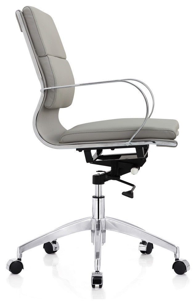 LuvModern Alera Swivel/Tilt Office Chair Soft Leather, Gray