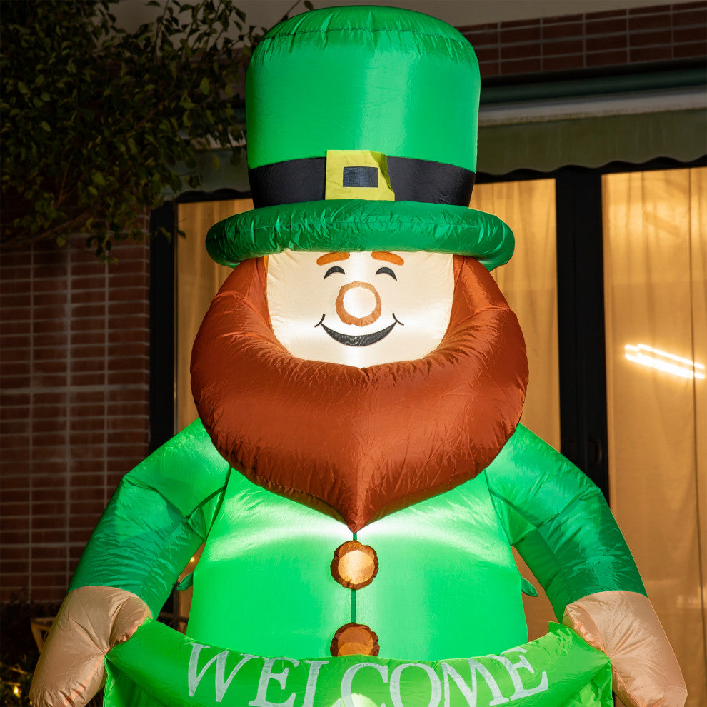 8' Lighted St. Patrick's Inflatable Leprechaun Decor