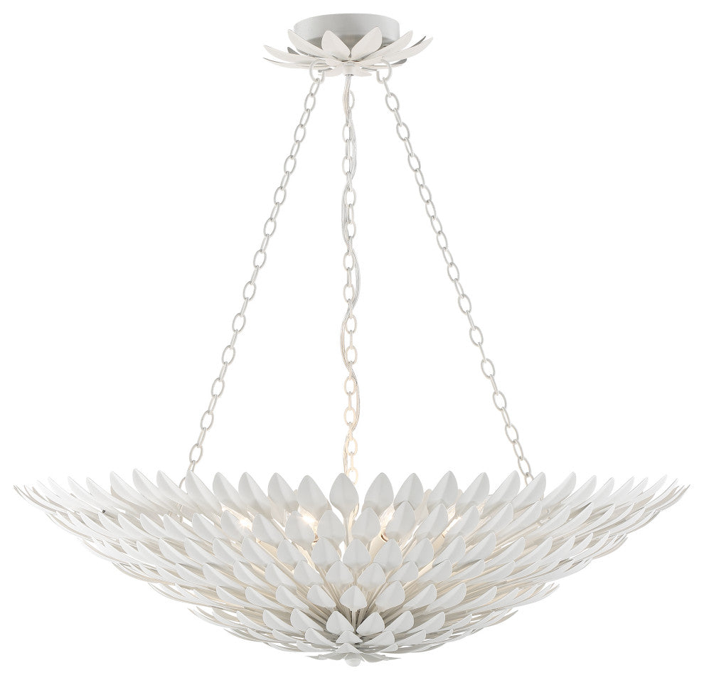 Broche 8-Light Matte White Chandelier
