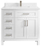 Cambridge 36 Center Sink Bath Vanity in White 1.5" White Quartz