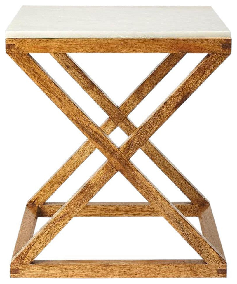 Contemporary Marble Top Side Table