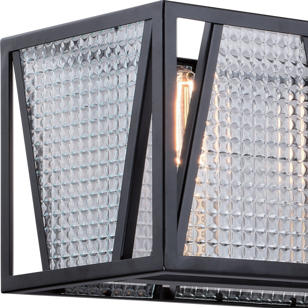 Oslo 5L Linear Chandelier Black with Natural Brass