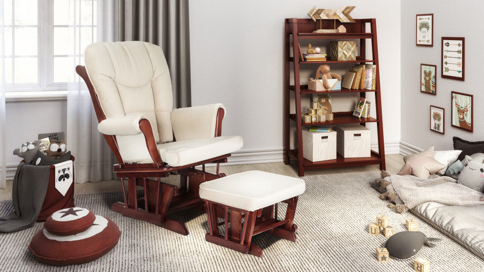 Sleigh Glider with Ottoman, Espresso