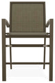 Kendall Sling Balcony Height Stackable Outdoor Stool, Elevation Stone/Beachwood