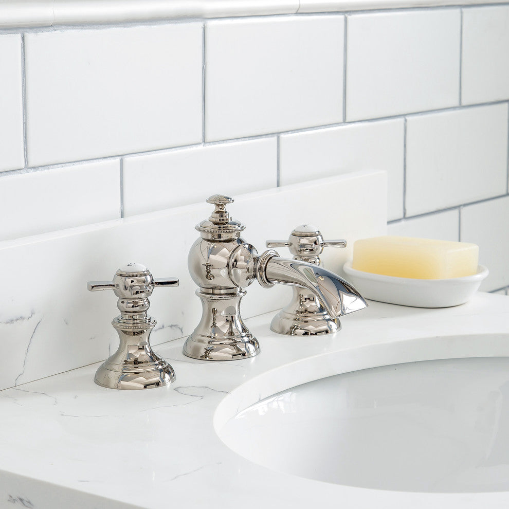 24" Wide Pure White Single Sink Quartz Carrara Bathroom Vanity