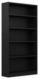 Traditional Bookcase, Open Compartments With Adjustable Shelves, Black