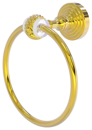 Pacific Grove Towel Ring with Twisted Accents, Polished Brass