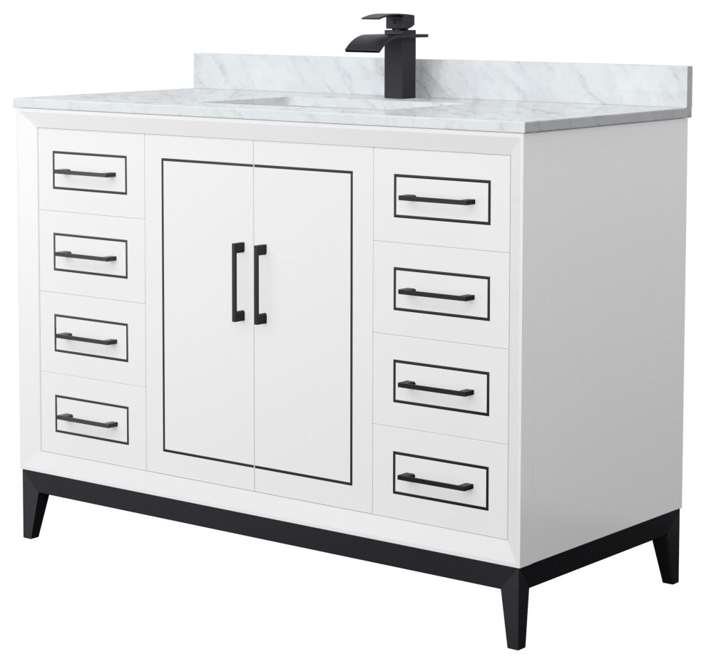 Marlena 48" Single Vanity, Top, Black Trim