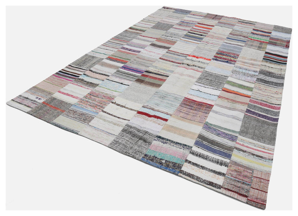 Rug N Carpet - Handmade Oriental 8' 2'' x 12' 1'' Unique Patchwork Kilim Rug