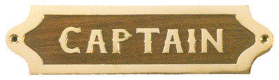 Brass and Wood Captain Plaque