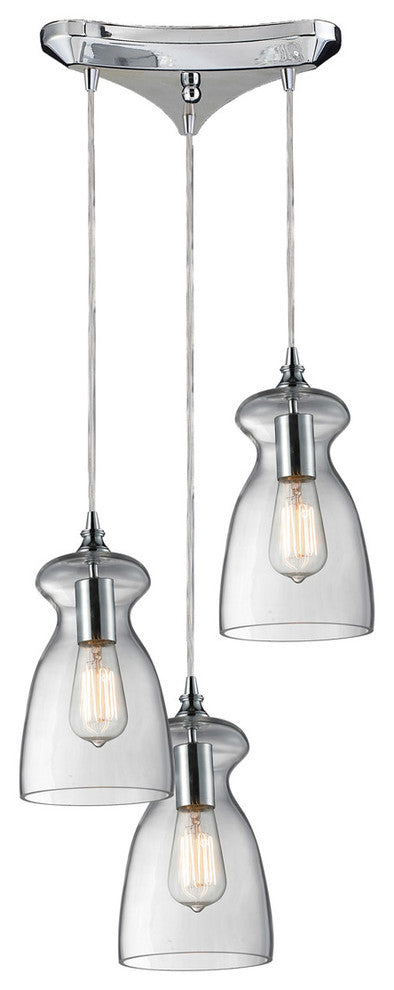 Menlow Park 3-Light Pendant, Polished Chrome