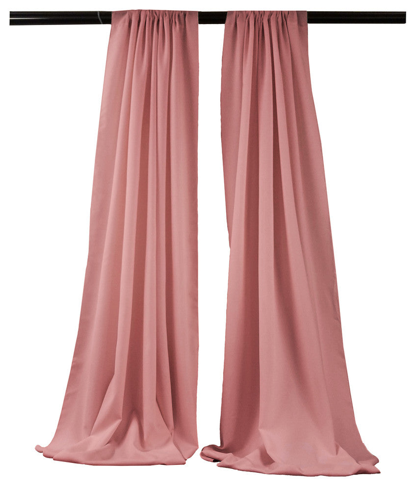 LA Linen Polyester Poplin Backdrop Drape 96"x58", 2 Pack, Rose