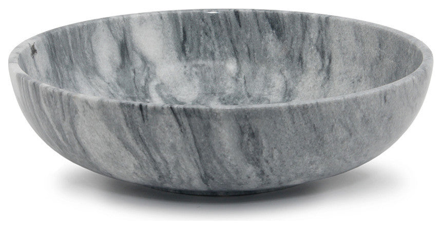 Laurus Marble Bowl, Cloud Gray, 16"