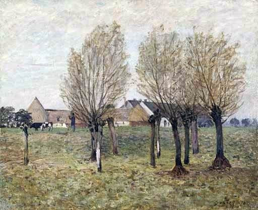 Alfred Sisley A Normandy Farm, 20"x25" Wall Decal