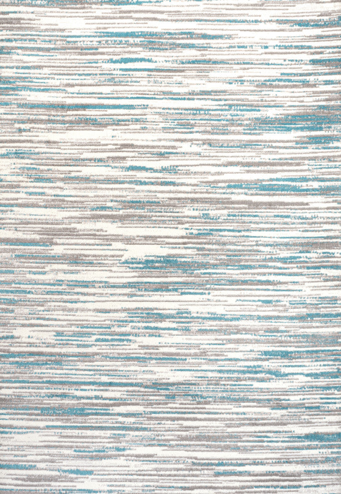 Speer Abstract Linear Stripe Gray/Blue 3'x5' Area Rug