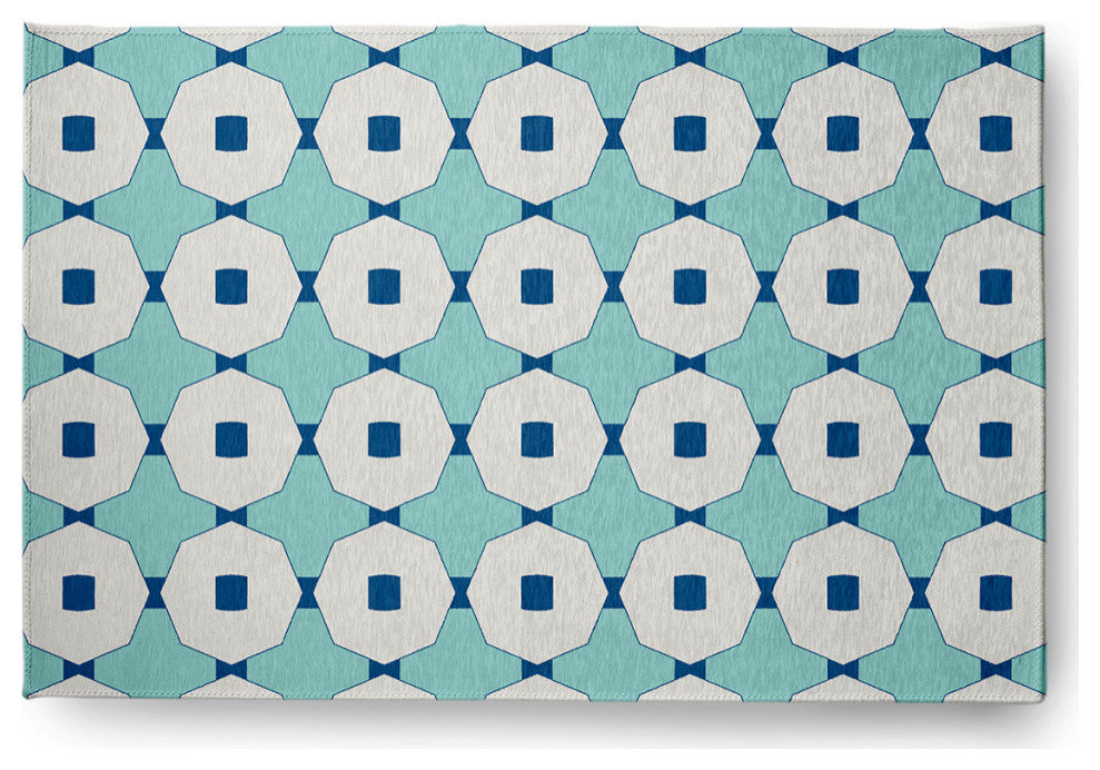 Button Up Spring Chenille Rug, Light Blue, 2'x3'
