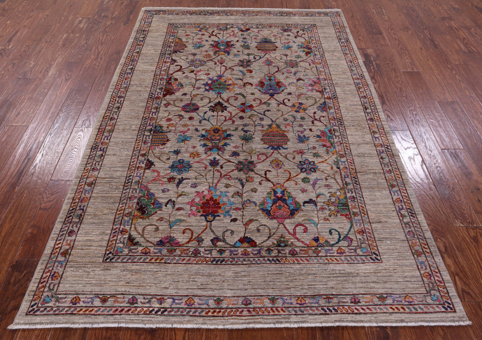 Persian Tabriz Hand Knotted Wool Rug 5' 6" X 8' 3" Q11100